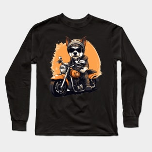 Breeze & Chrome: Easy Rider Vibes Biker Cool Dog Long Sleeve T-Shirt